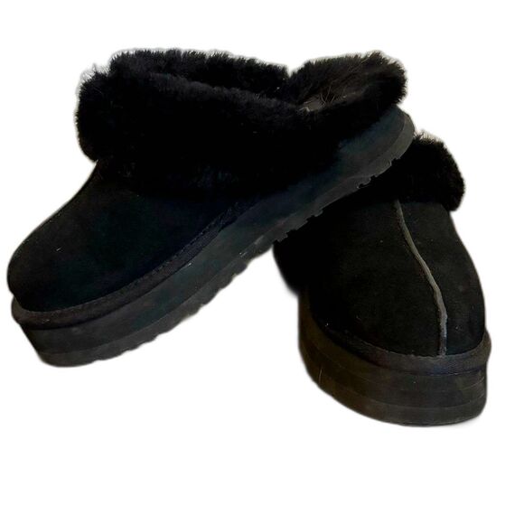 Women's Size 7 - UGG Disquette Platform Slippers Black - Picture 1 of 8